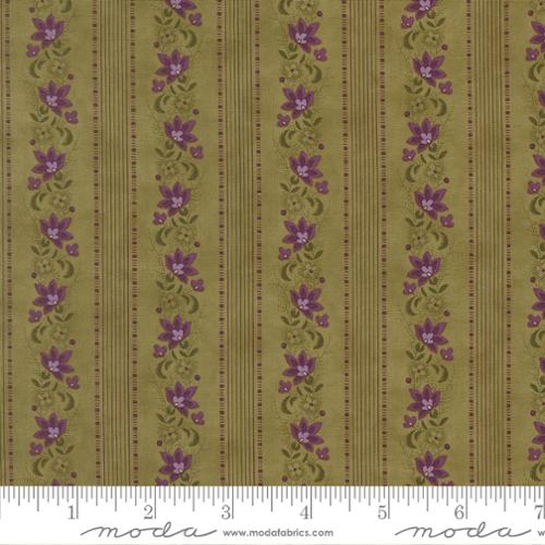 Collections Essence - Quilting Cotton Fabrics - Floral Stripes - Clover