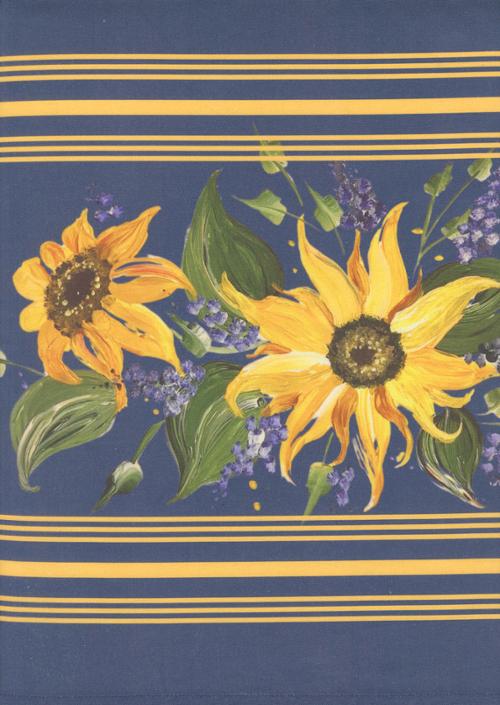 Toweling Fabric - Summer Solstice - Nautical Blue Sunflower