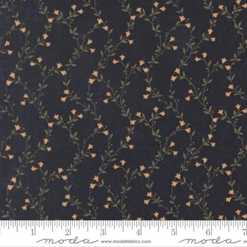 Quail Run - Quilting Cotton Fabric - Creeping Vine Florals Vines - Indigo