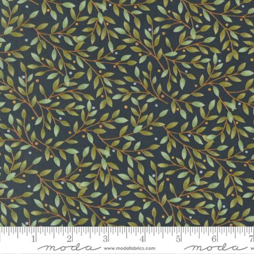 Family Tree - Cotton Quilting Fabric - Leaves Branches Landscape and Nature - Night Sky