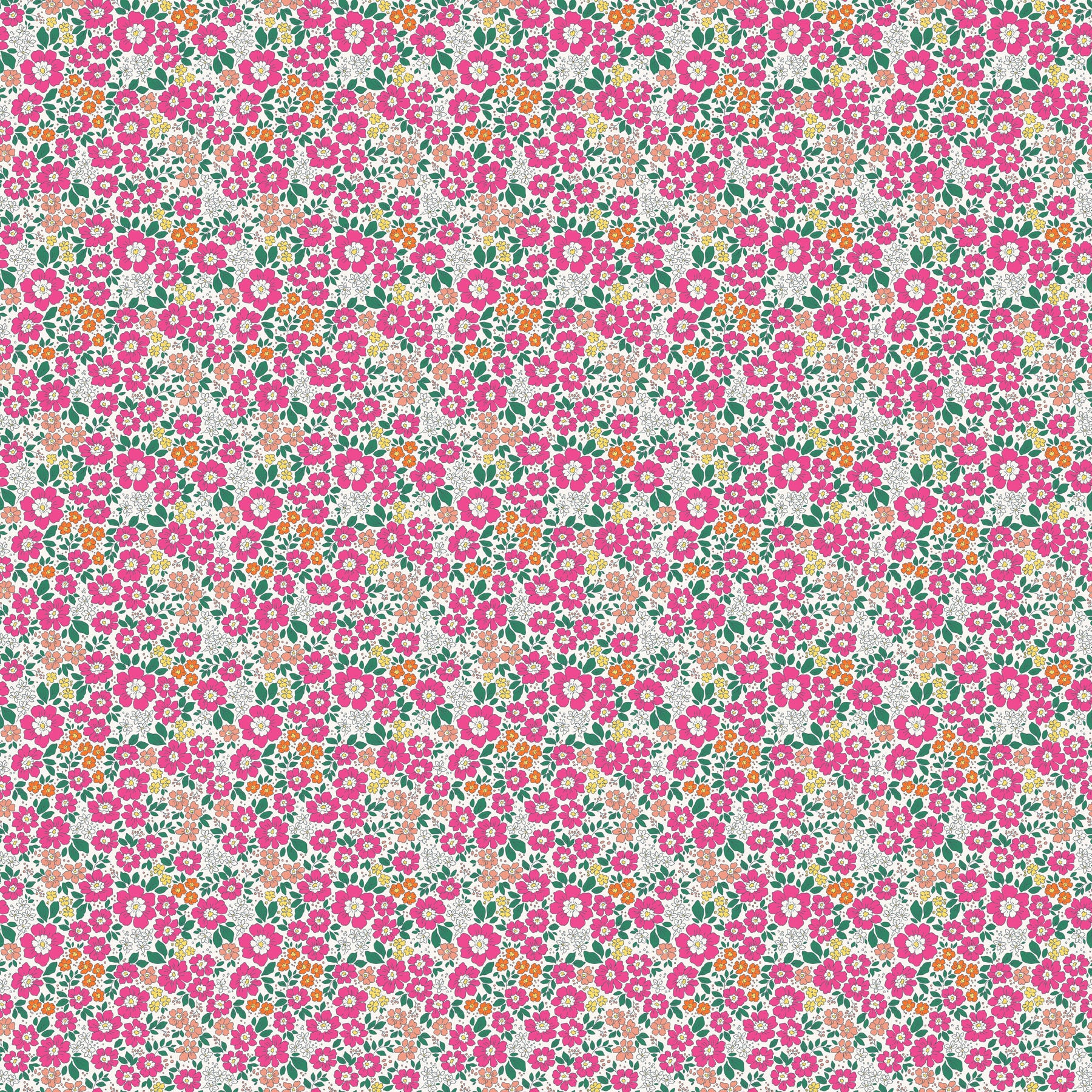 Pocket Posies – Quilting Cotton Fabric – Meadow – Pink