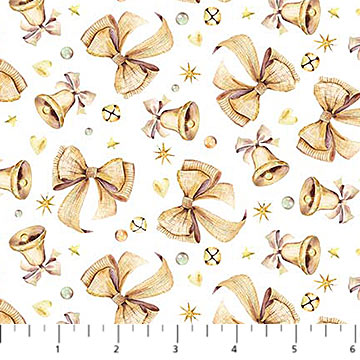 Snowbound - Quilting Cotton Fabric - Bow Bells - White