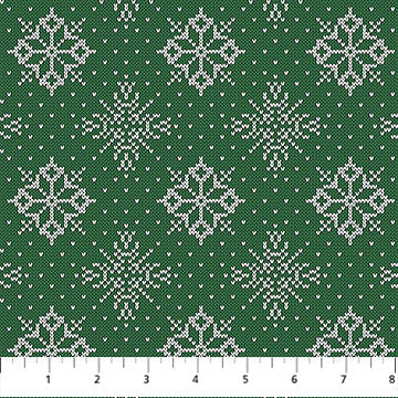 Snowbound - Quilting Cotton Fabric - Knits - Green