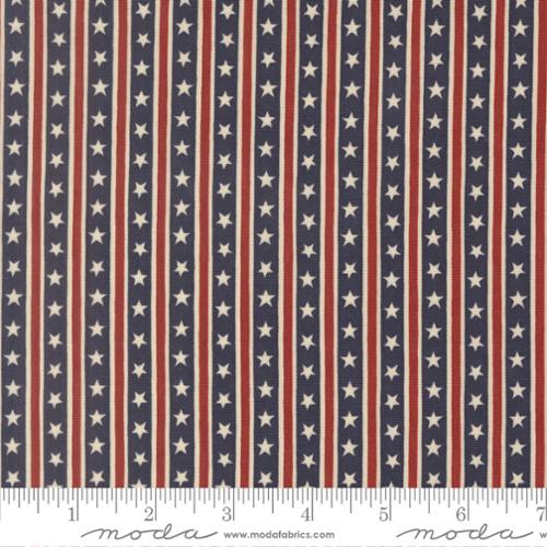 Precut Fabrics - America 250 Years - Starts In Stripes Stripes - Loyalty Blue