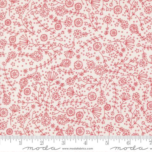 Independence Day - Quilting Cotton - The Meadow Florals - Vanilla Red