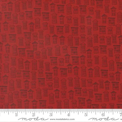 Independence Day - Quilting Cotton - American Houses Novelty - Red