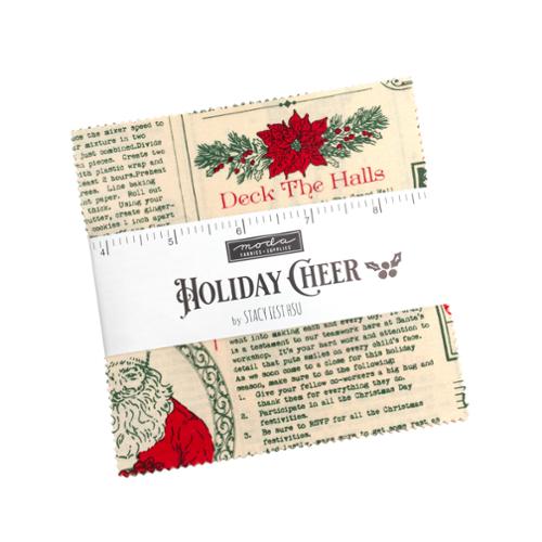 Holiday Cheer - Precut Quilting Cotton Fabric - Charm Pack 5" x 5"