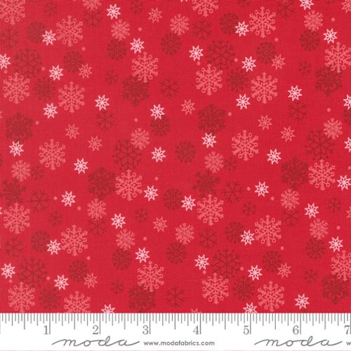 Holiday Cheer - Quilting Cotton Fabric - Snow Flurry Blenders Snowflake - Poinsettia
