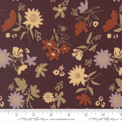 Windfall - Quilting Cotton Fabric - Playful Petals Florals - Merlot