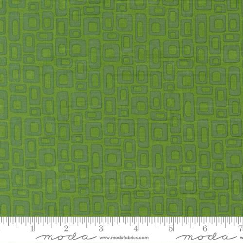 Scenery - Quilting Cotton Fabric - Marshmallow Geometrics - Evergreen
