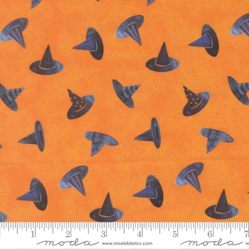 Coven - Quilting Cotton Fabric - Witch Hats Novelty - Pumpkin