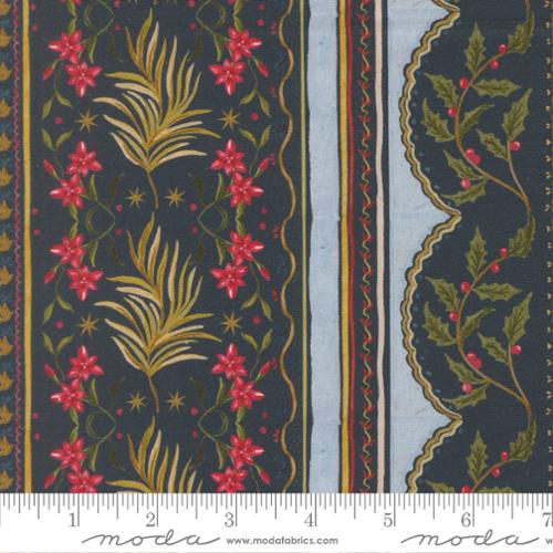 Silent Night - Quilting Cotton Fabric - Palms of Wonder Stripes Floral - Holy Night