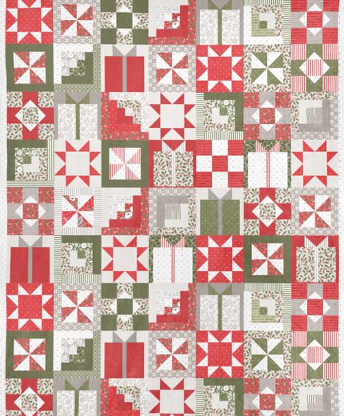 Christmas Eve - Cuddle Fabric - Christmas Morning Cheater Patchwork - Snow
