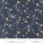 Bluebirds Nest - Quilting Cotton Fabric - Birds and Floral - Blue