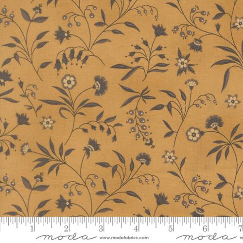 Collections Magnolia - Quilting Cotton Fabric - Meandering Path Florals Vines - Golden