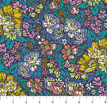 Rhapsody - Quilting Cotton Fabric - Mosaic - Ocean