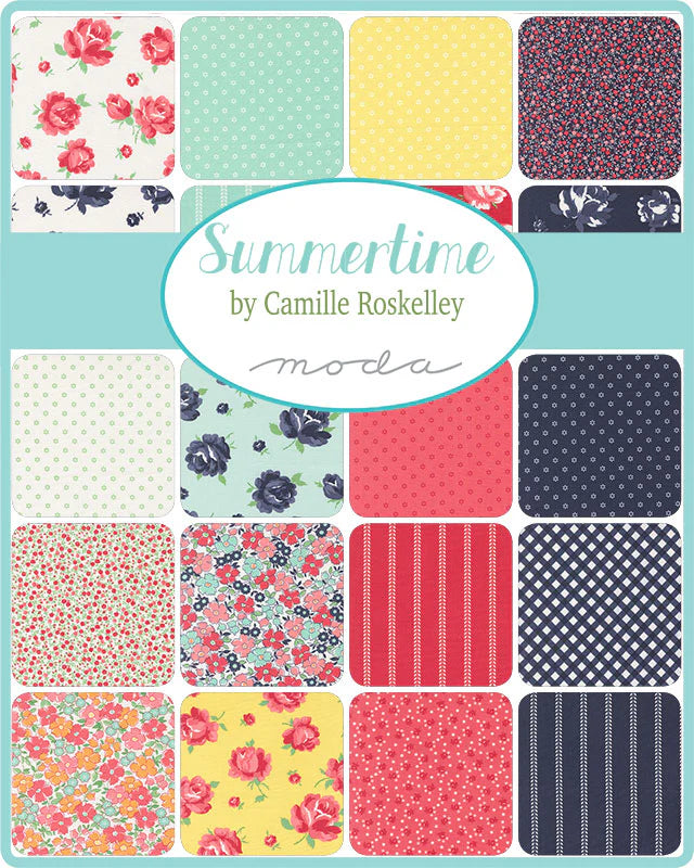 Summertime - Quilting Cotton Fabric - Fairground Small Floral - Ice