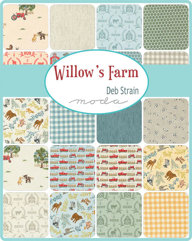 Willows Farm - Quilting Cotton Fabric - Scenic - Cloud Cream