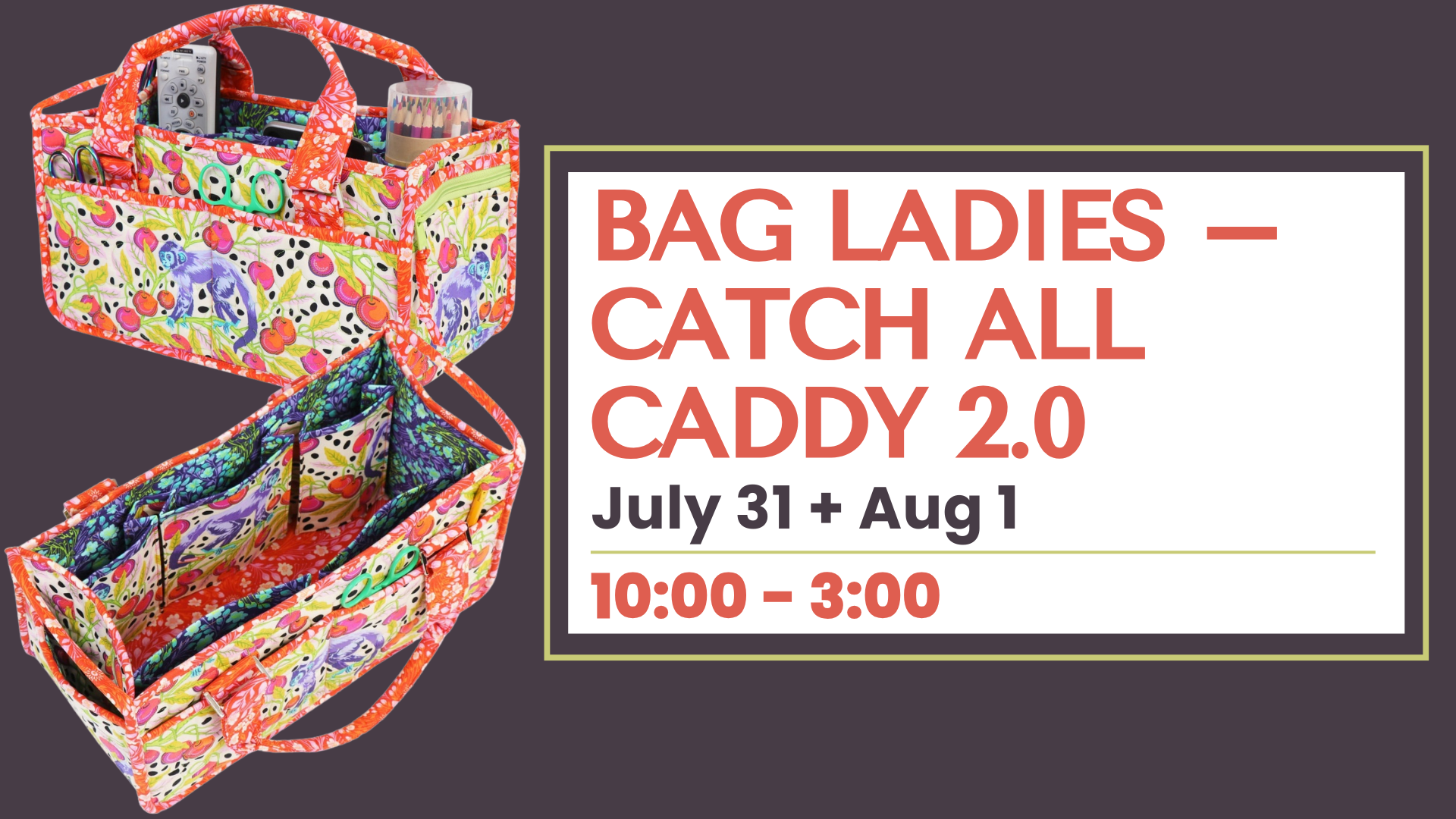 Bag Ladies – Catch All Caddy 2.0 - July 31-Aug. 1