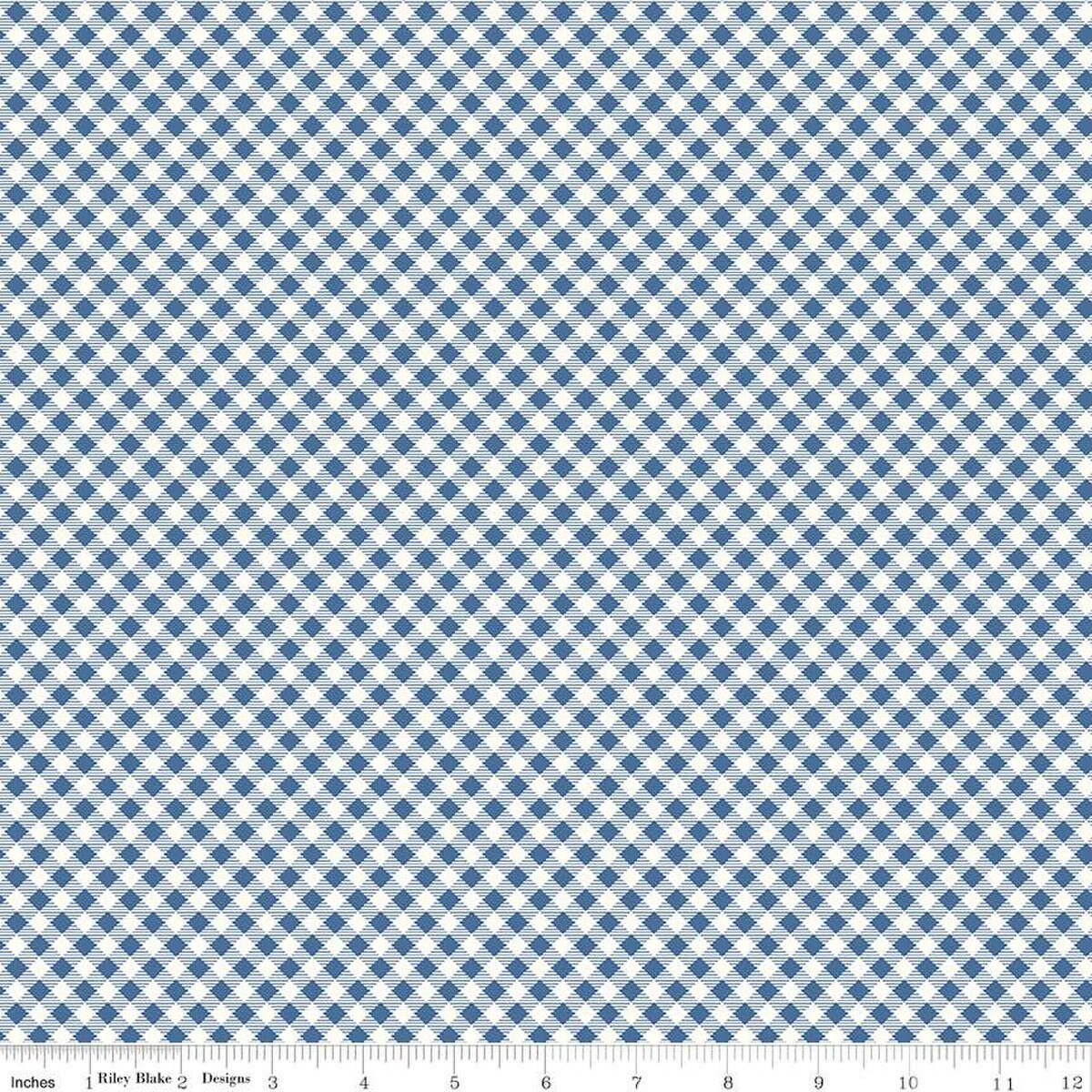 Bee Ginghams – Quilting Cotton Fabric – Carolyn - Denim