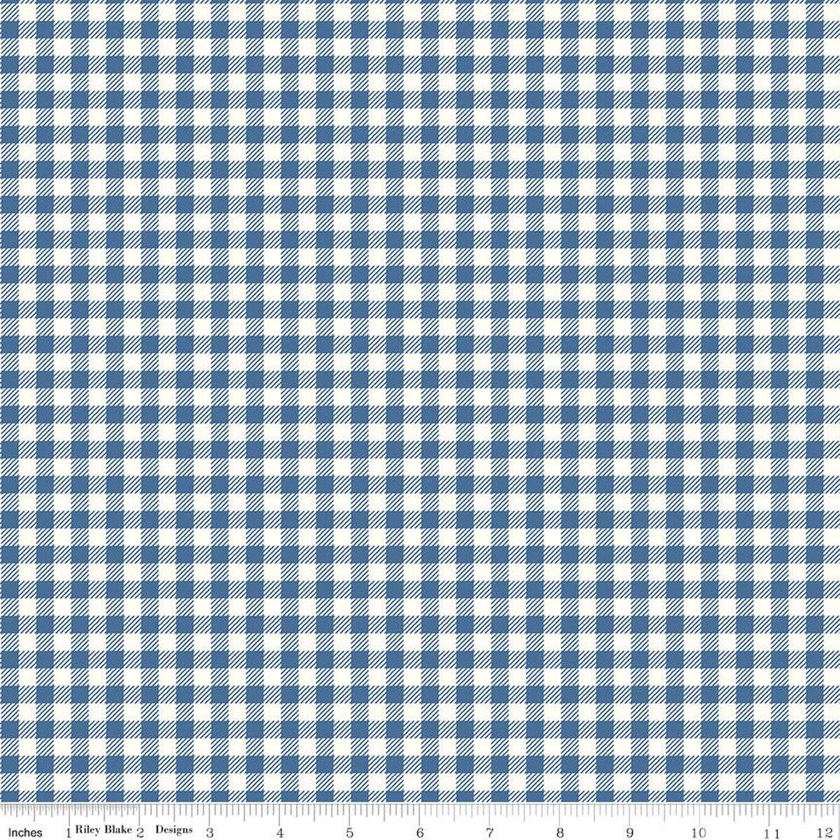 Bee Ginghams – Quilting Cotton Fabric – ReNae - Denim