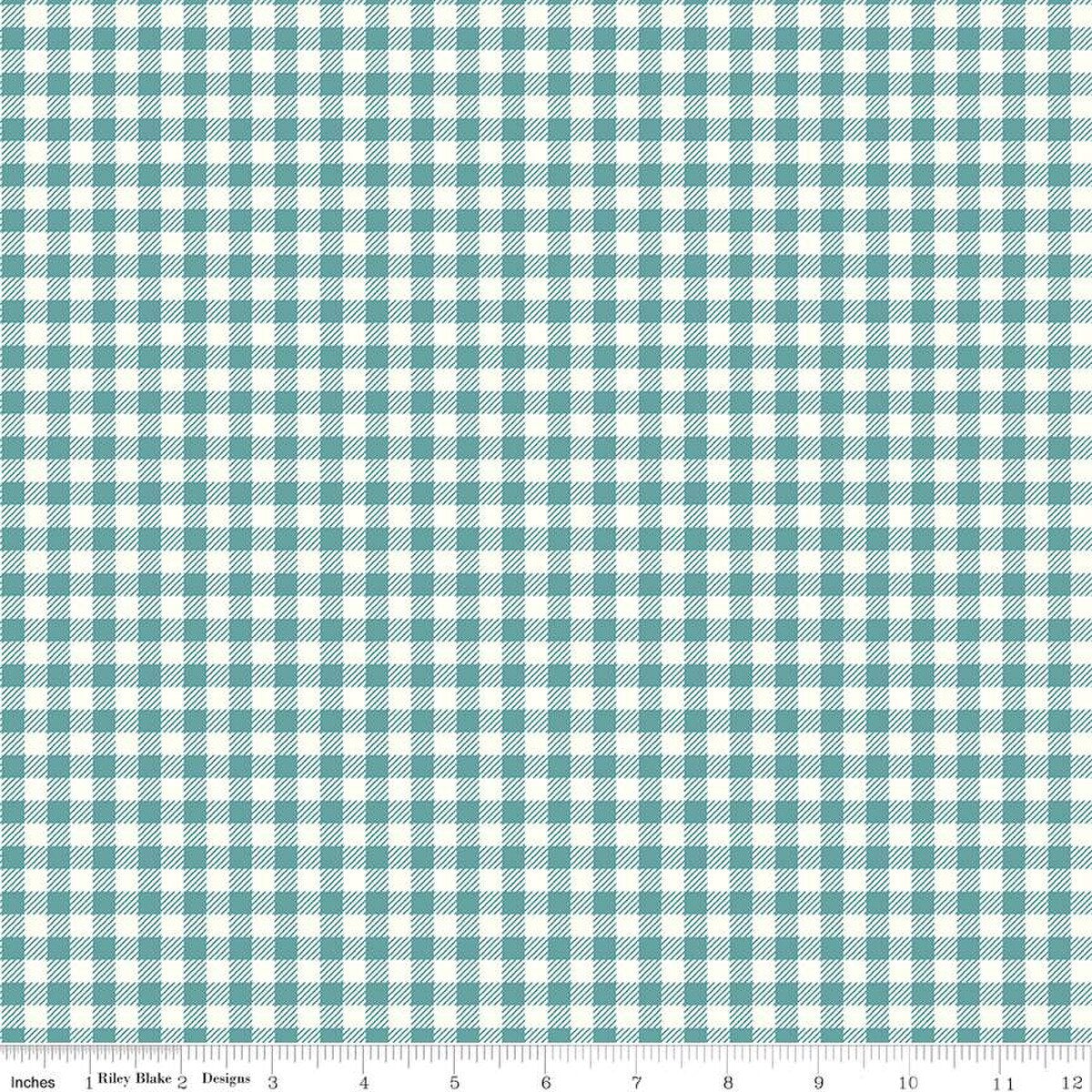 Bee Ginghams – Quilting Cotton Fabric – Renae - Teal