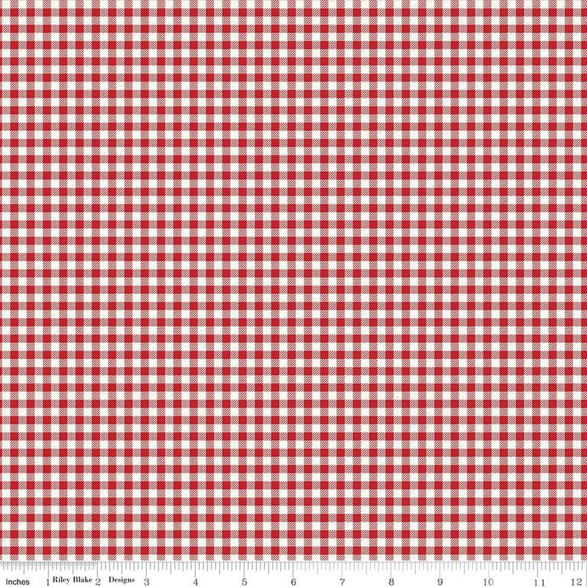 Bee Ginghams – Quilting Cotton Fabric – Tina - Schoolhouse Red