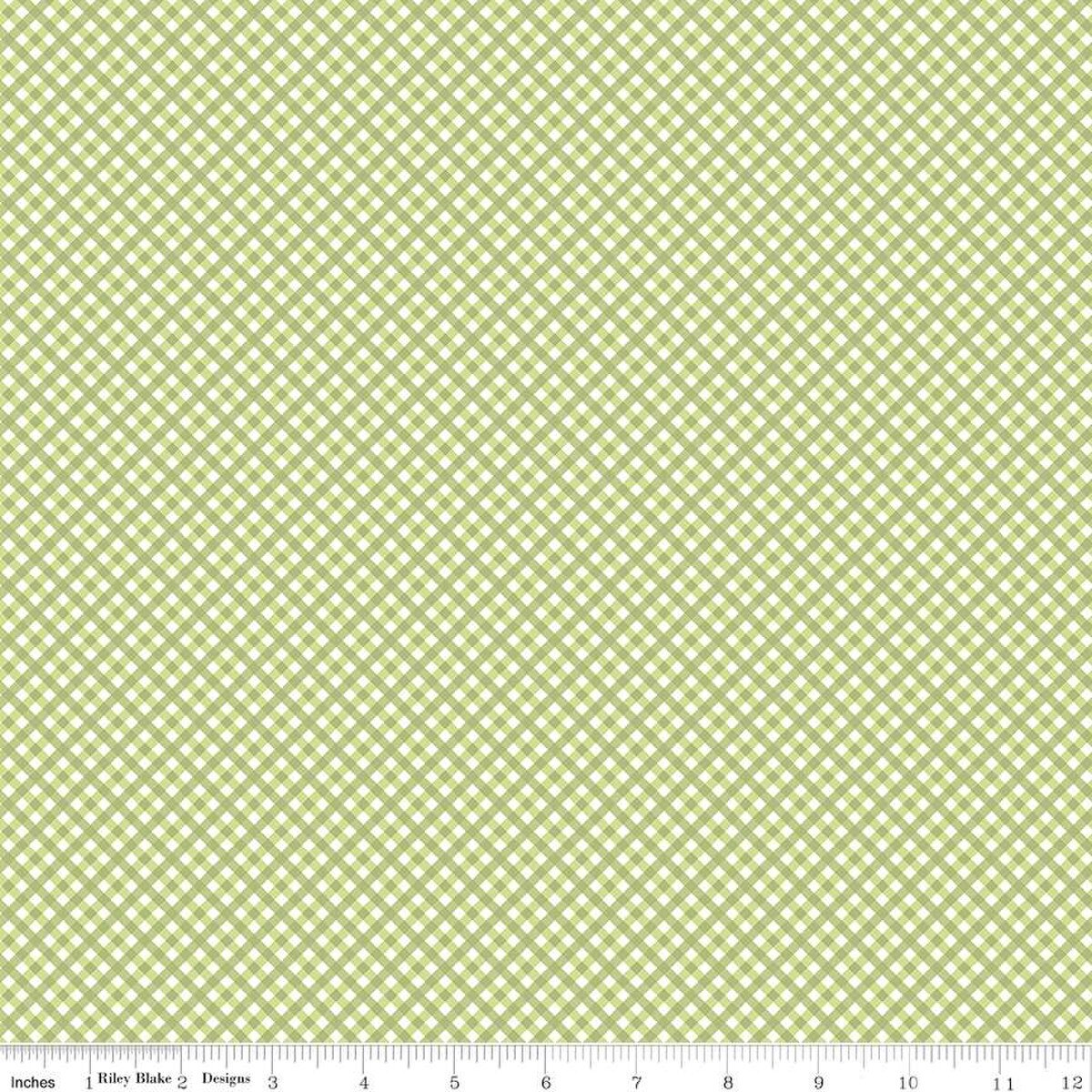 Bee Ginghams – Quilting Cotton Fabric – Rebecca - Lettuce