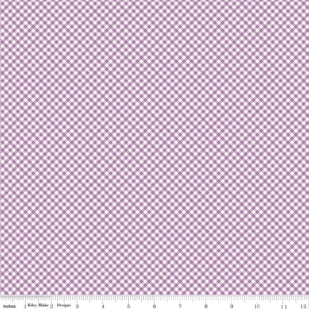 Bee Ginghams – Quilting Cotton Fabric – Rebecca - Plum