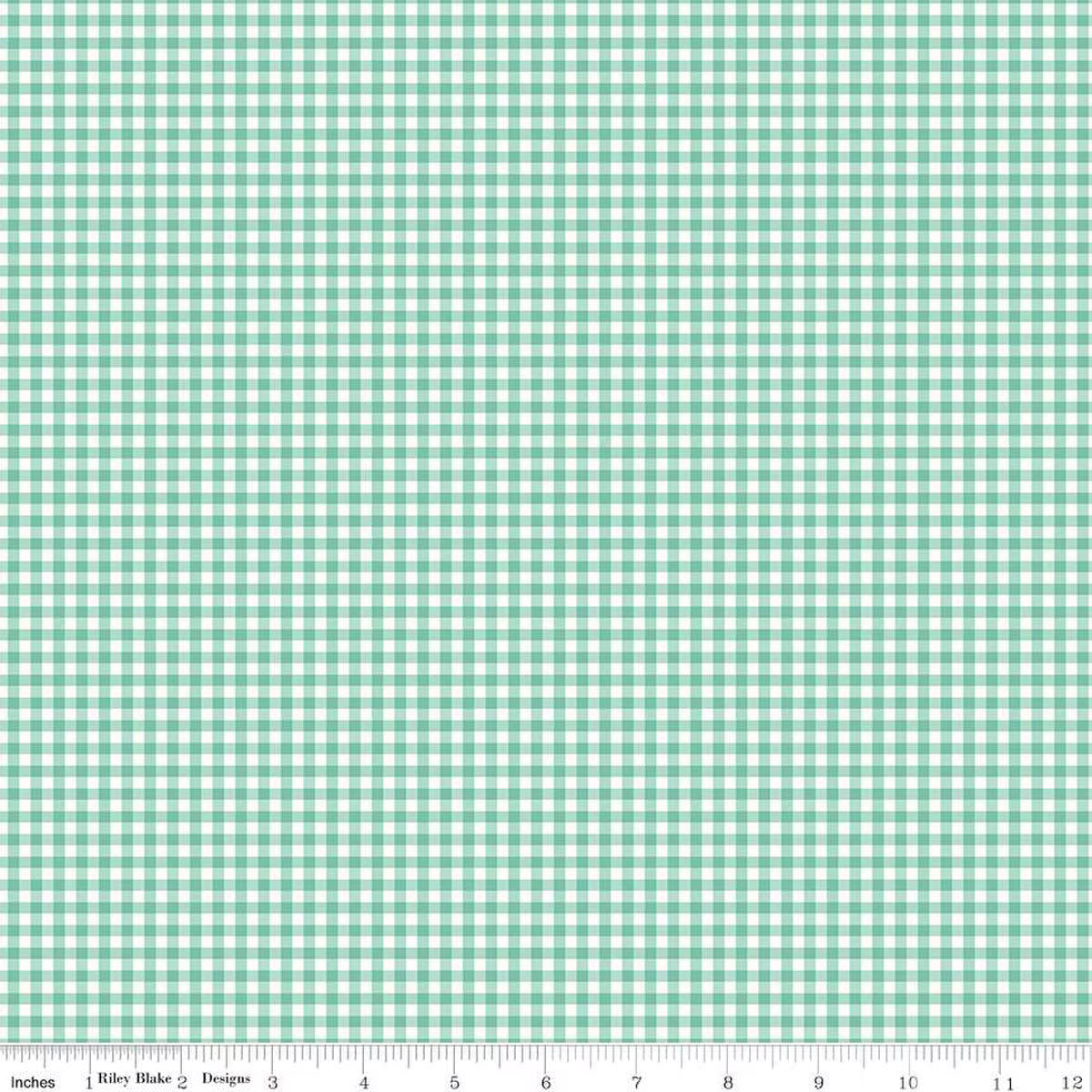 Bee Ginghams – Quilting Cotton Fabric – Camille - Sea Glass