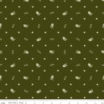 Letters From Home - Quilting Cotton Fabric - Scatter - Green