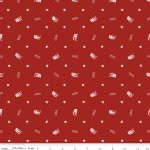 Letters From Home - Quilting Cotton Fabric - Scatter - Red