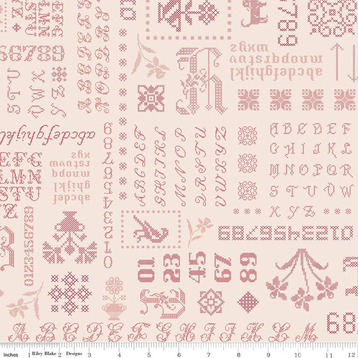 Piece and Plenty – Quilting Cotton Fabric - Sampler - Red