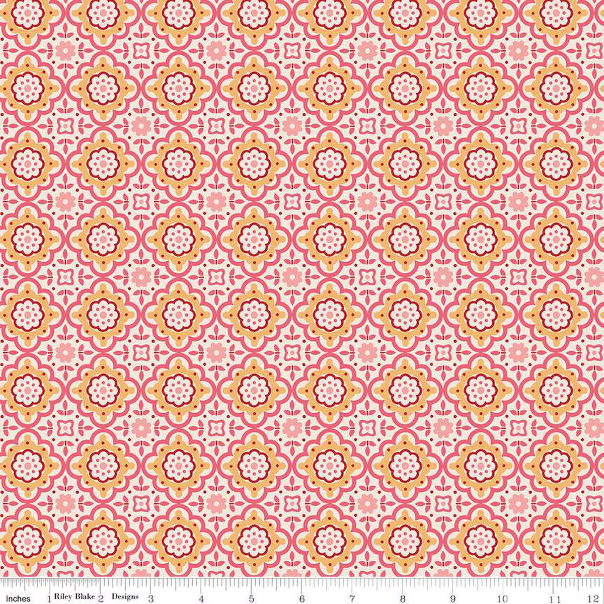 Piece and Plenty – Quilting Cotton Fabric - Cheerful - Coral