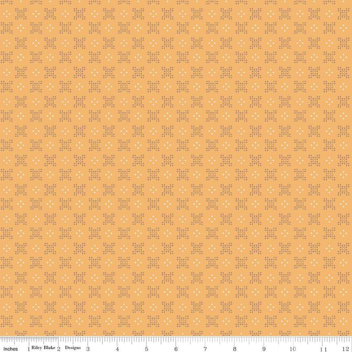 Piece and Plenty – Quilting Cotton Fabric - Stitching - Marigold