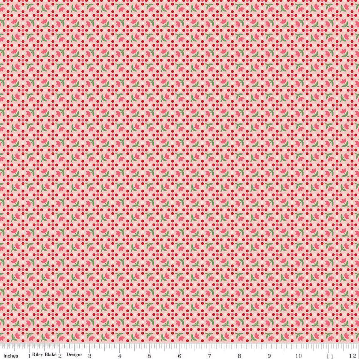 Piece and Plenty – Quilting Cotton Fabric - Tulips - Coral