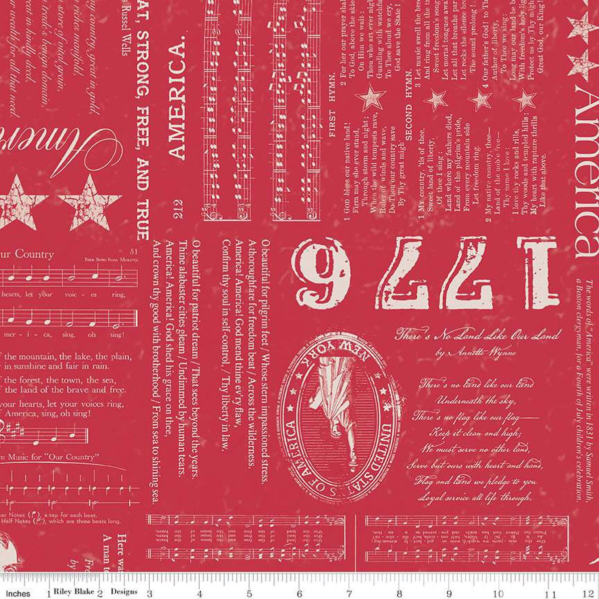 Americana – Quilting Cotton Fabric - Liberty - Berry