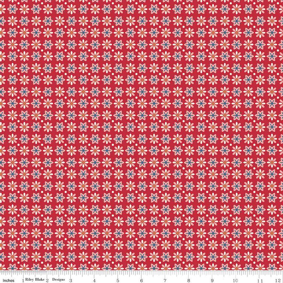 Americana – Quilting Cotton Fabric - Boston - Berry