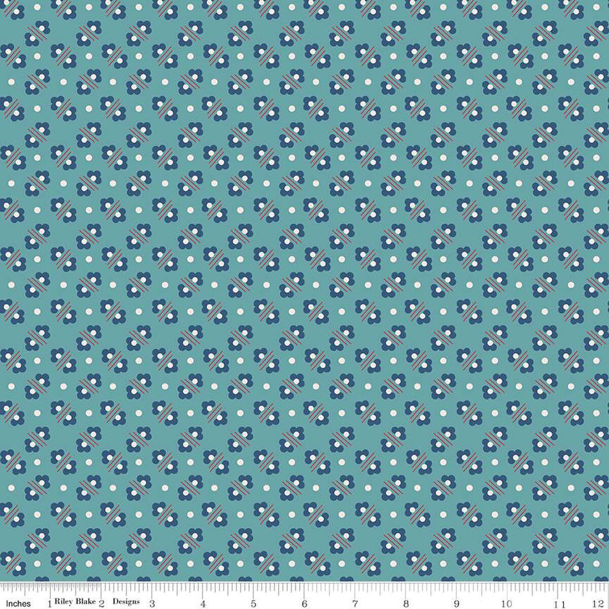 Americana – Quilting Cotton Fabric - Harriet - Raindrop