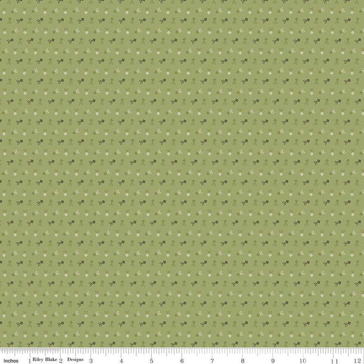 Gentler Times – Cotton Fabric – Dapper - Lettuce