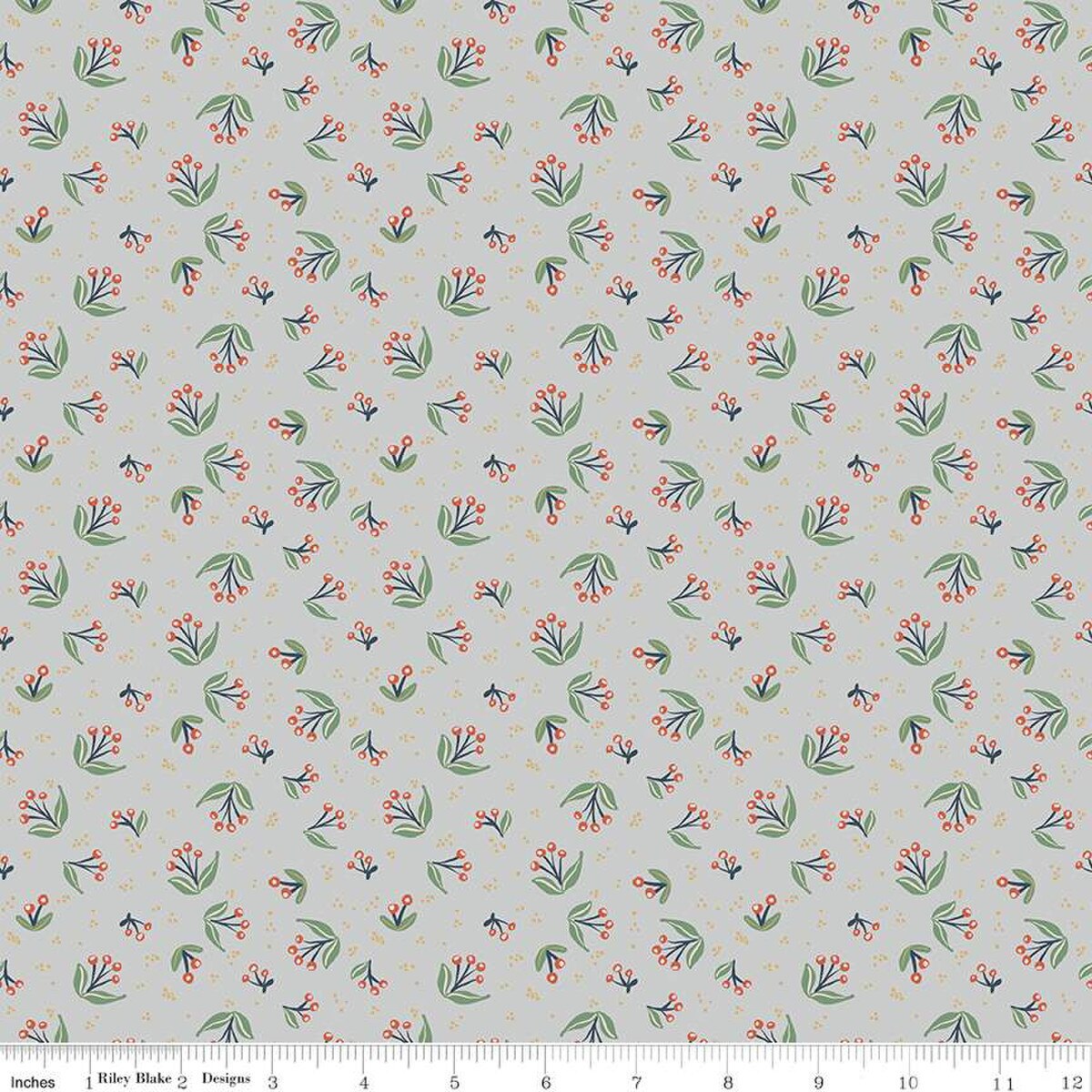 Ivy Reese – Quilting Cotton Fabric – Berry Branches - Dusk