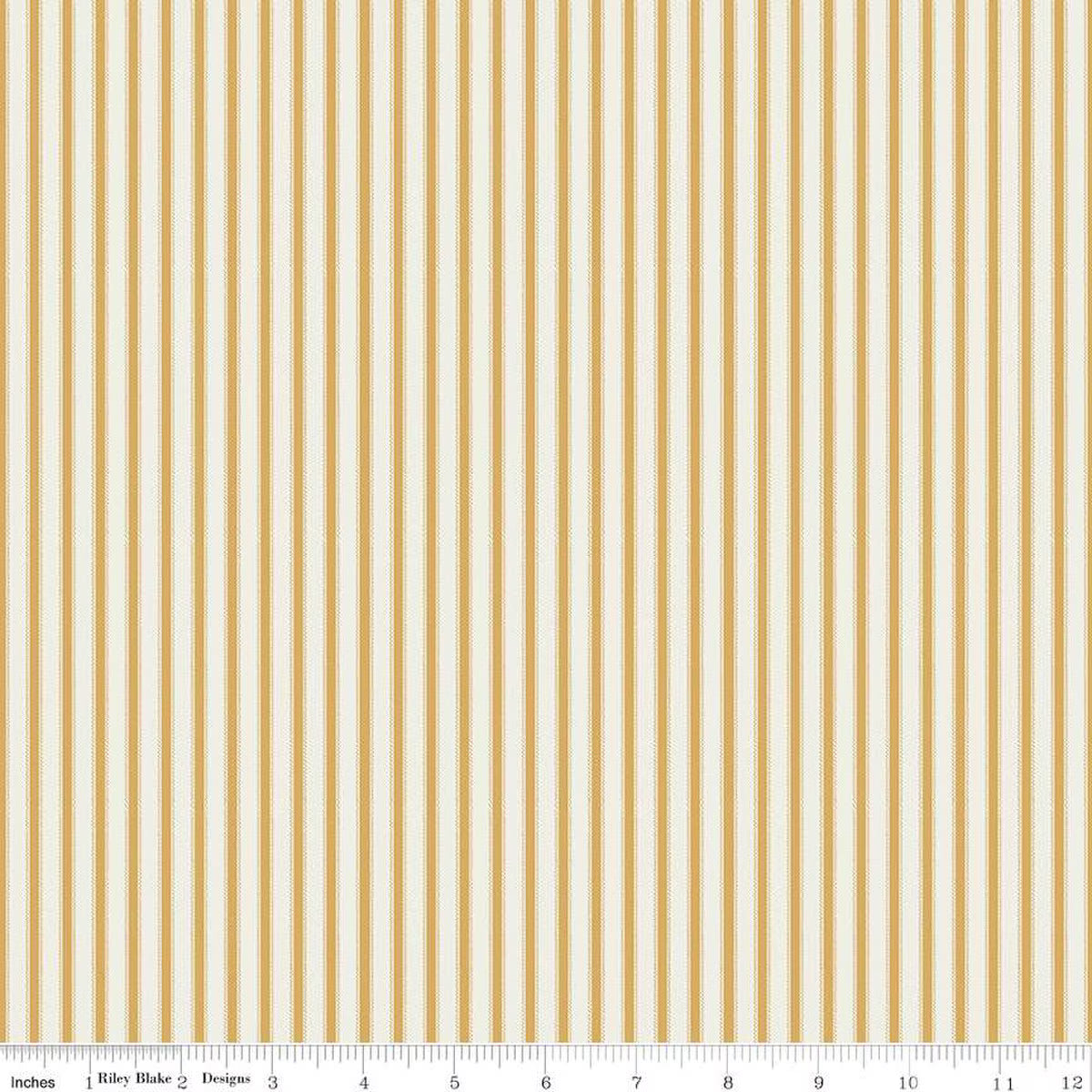 Ivy Reese – Quilting Cotton Fabric – Ticking - Golden
