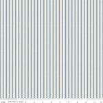 Ivy Reese – Quilting Cotton Fabric – Ticking - Blue
