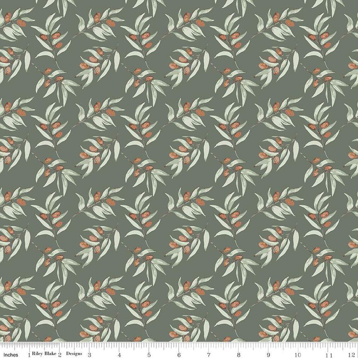 Olive Grove – Quilting Cotton Fabric – Olive Branches - Green