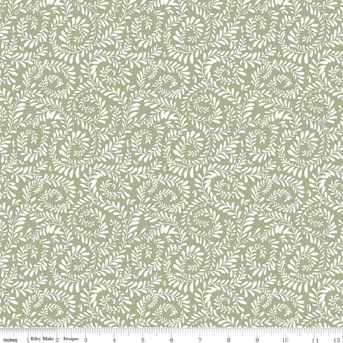 Sunflower Whispers – Quilting Cotton Fabric – Ferns - Green