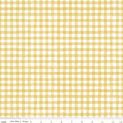 Sunflower Whispers – Quilting Cotton Fabric – Gingham -Yellow