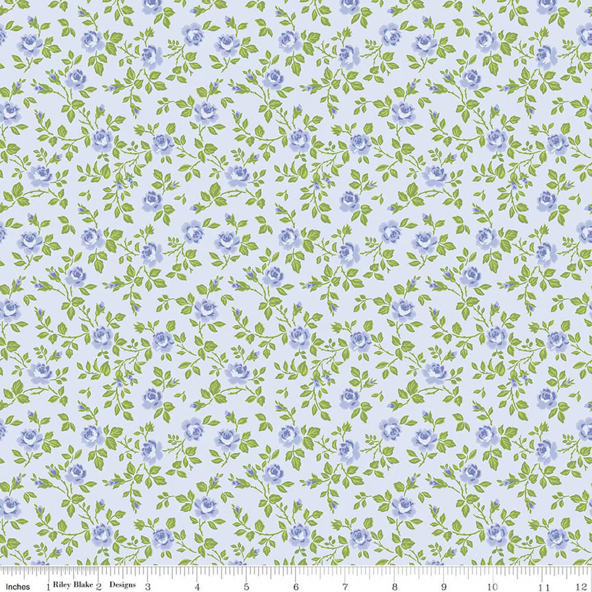 Hydrangeas in the Garden - Cotton Fabric - Tossed Floral - Powder