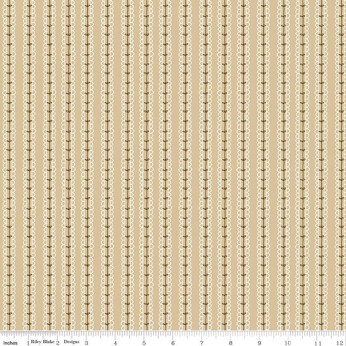 Morning Latte – Quilting Cotton Fabric – Stripes - Camel