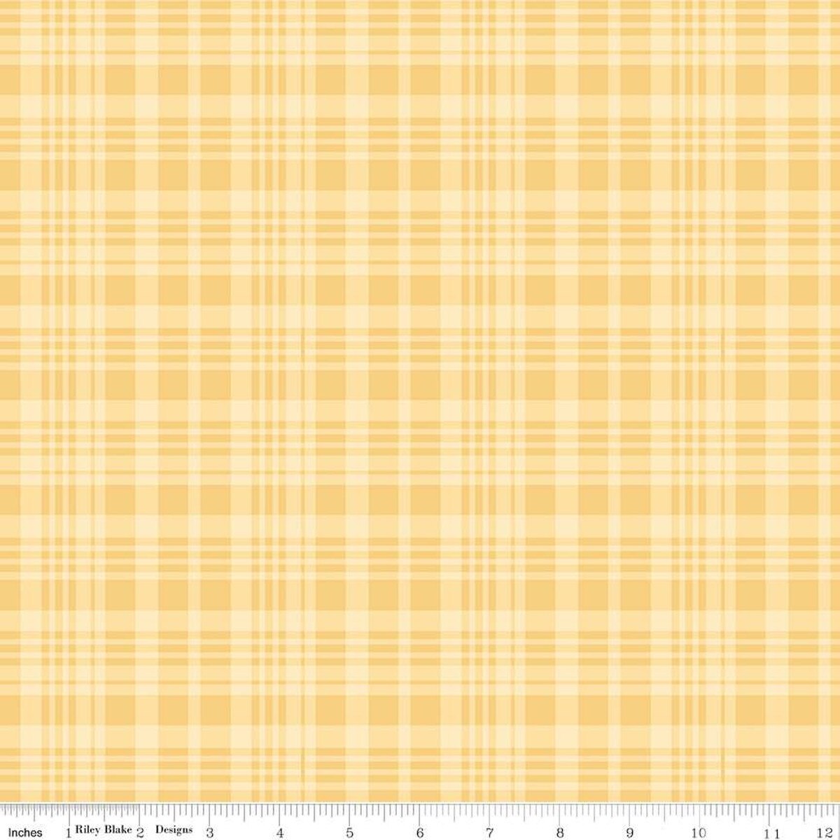 Winnie The Pooh – Quilting Cotton Fabric – Plaid - Yellow