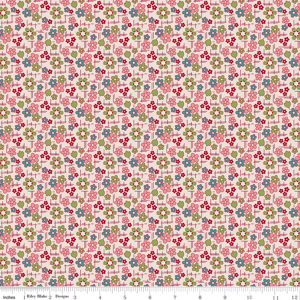 Farmer's Daughter – Quilting Cotton Fabric – Daisy - Coral